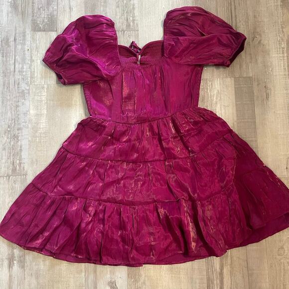 Heart & Heels fuchsia shocked mini dress with a sweetheart neckline size medium - Picture 3 of 16